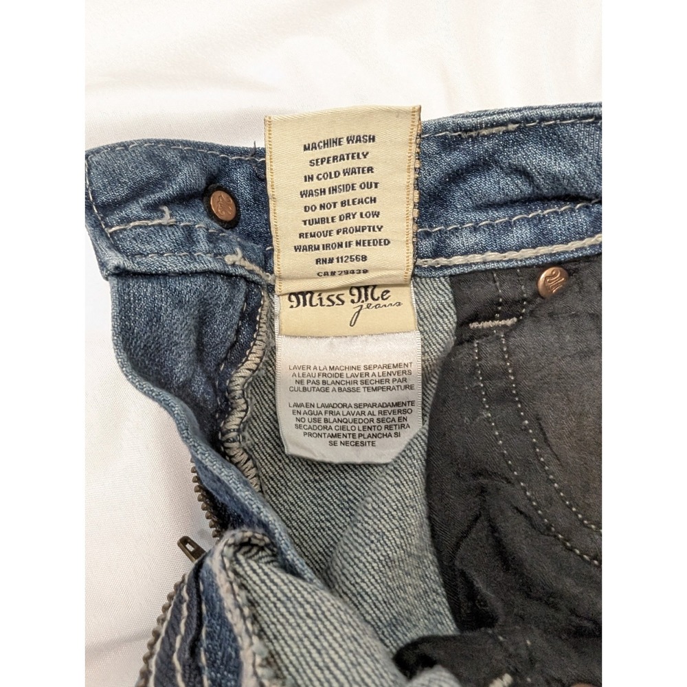 Miss Me Flare Denim Jeans 29 (30) Low Rise Stretch Sequin Blue JE5440F3R Great! - Picture 8 of 15